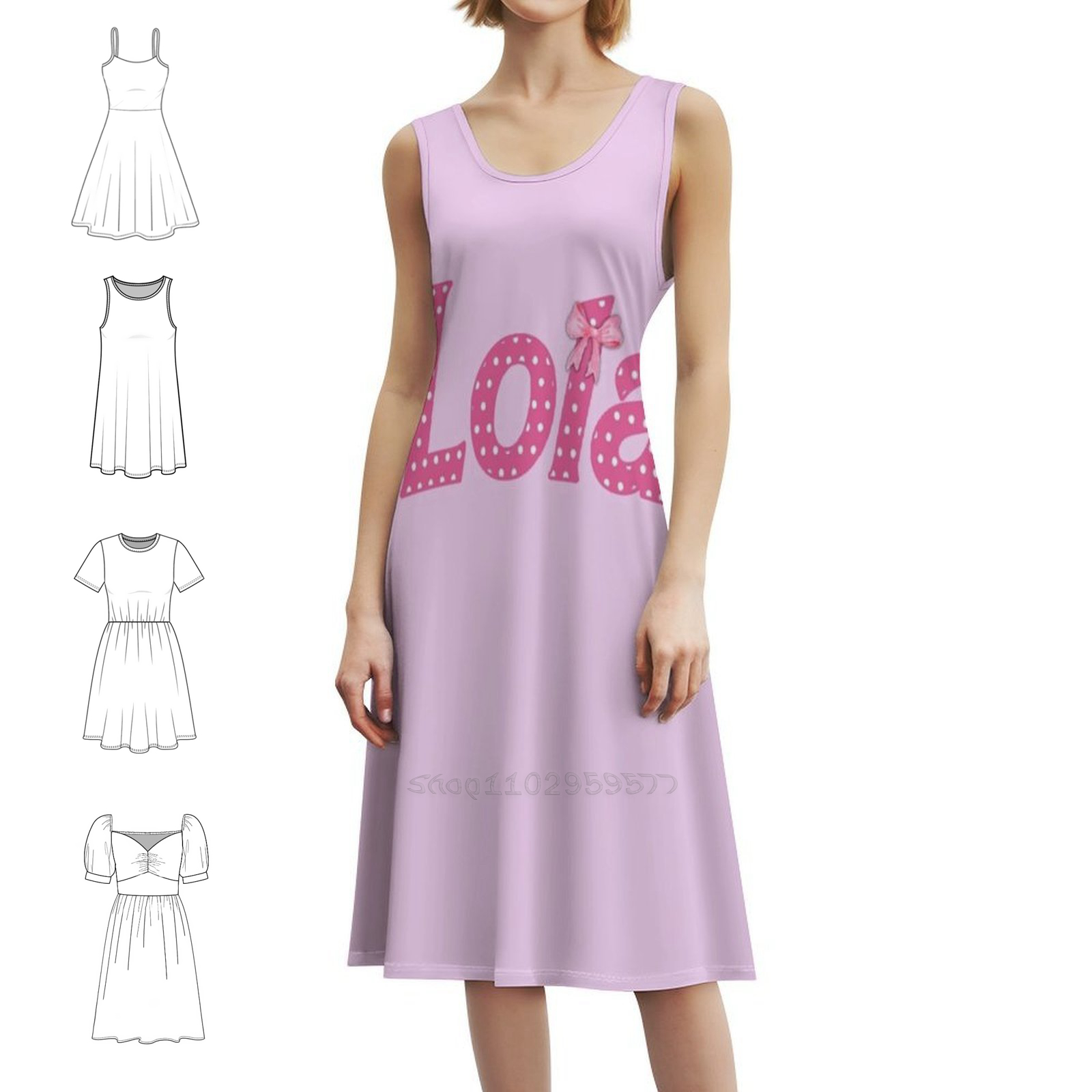 Women Fashion Names - فستان Lola Name By Callisc Boho