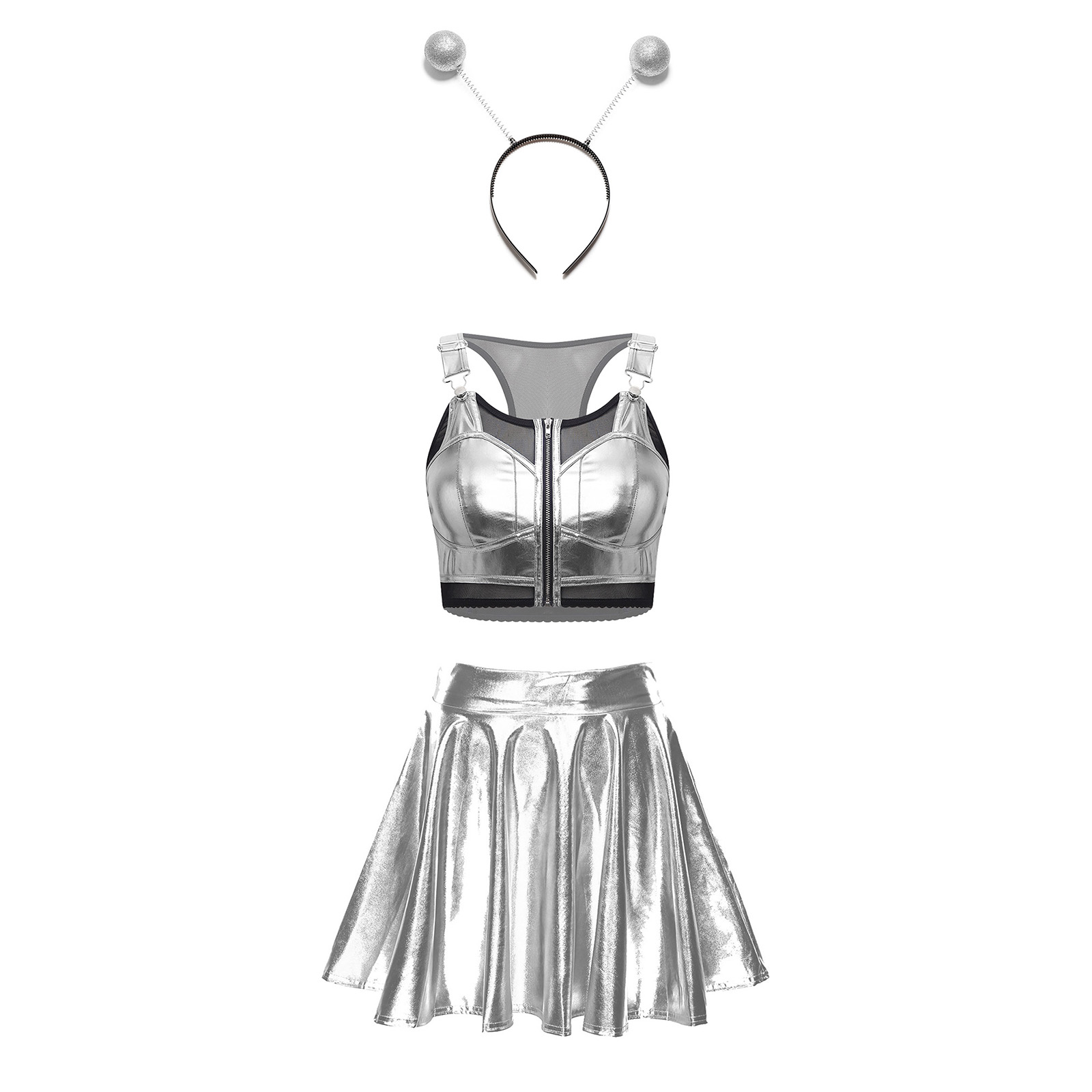 زي نسائي معدني لامع بتصميم فضا - مراجعة Women'S Fashion Vest Tops وسعره