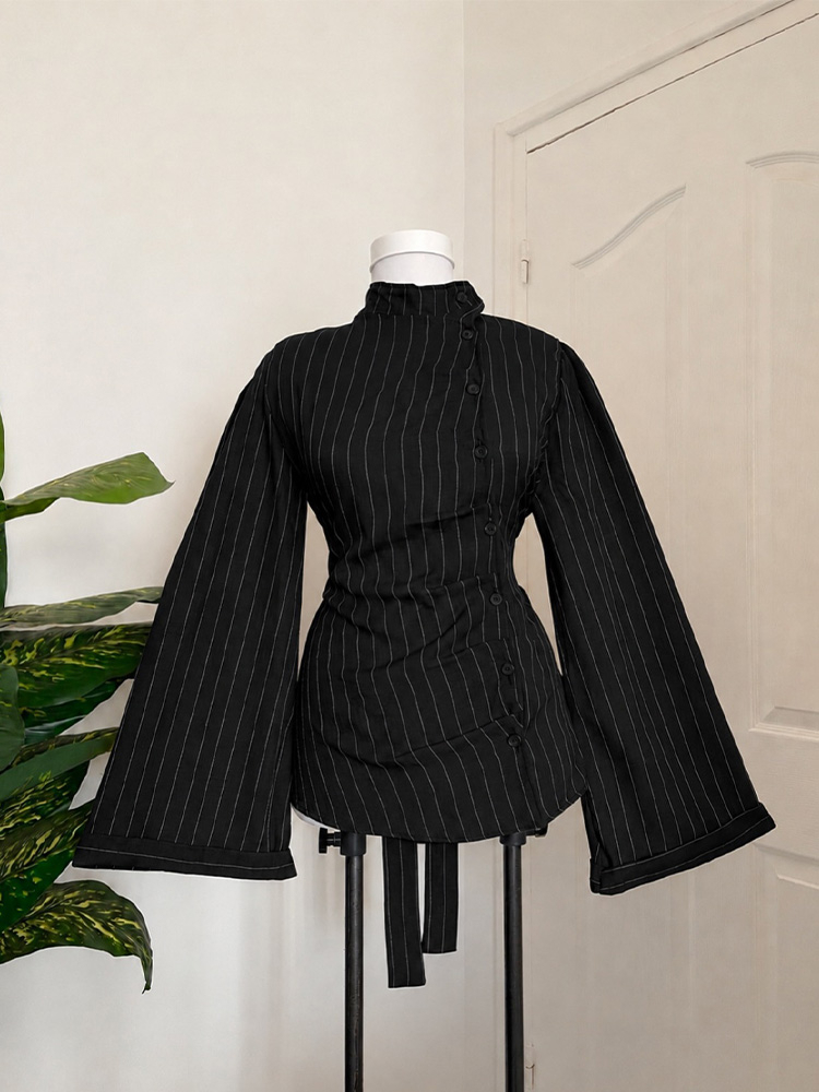 بلوزة نسائية بأكمام طويلة، بتص - مراجعة Women Fashion Necktie وسعره